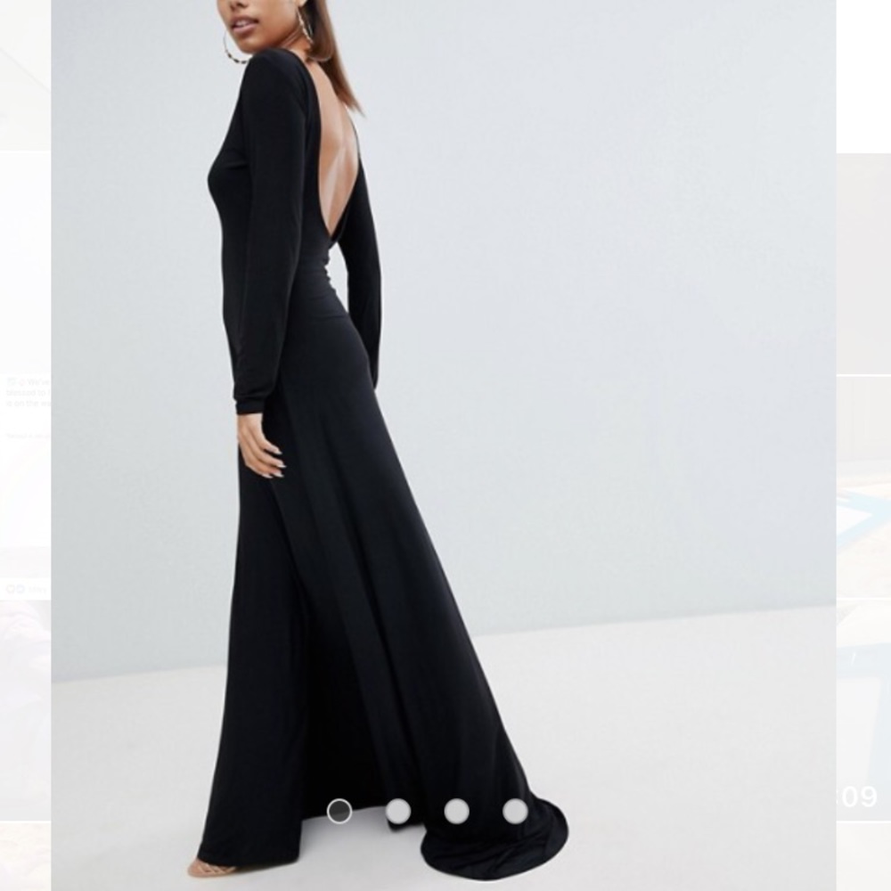 ASOS fashion Killa black open back maxi dress